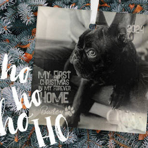 Adorno De Cristal Mascota Primera Navidad Por Siempre Casa Moderno G