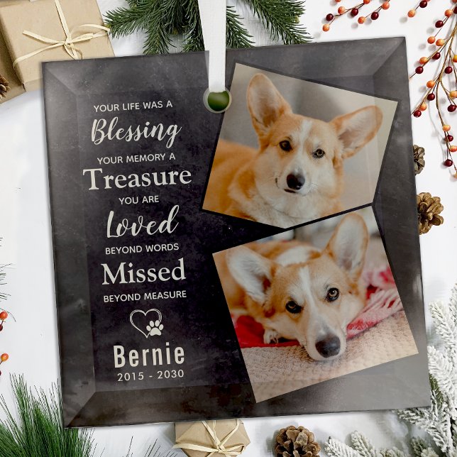Adorno De Cristal Mascota Recuerdo conmemorativo poema Perro moderno (Subido por el creador)