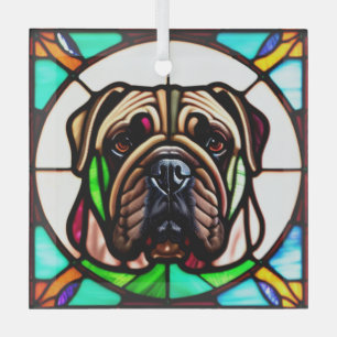 Adorno De Cristal Mastiff "Vidrio Manchado"