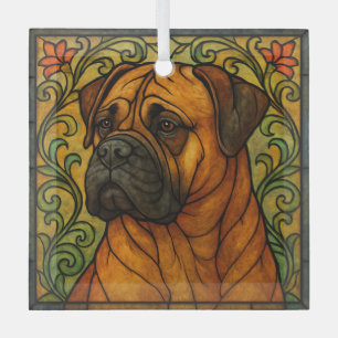 Adorno De Cristal Mastiff "Vidrio Manchado"