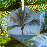Adorno De Cristal Maui Hawaii Bonito de fotografía Palm Tree<br><div class="desc">Hermoso blues detrás de una palmera verde para la gente que ama Maui,  Hawaii. Esta estrella de fotografía oceánica en forma de adorno navideño es perfecta para una casa de playa hawaiana en esta isla tropical.</div>