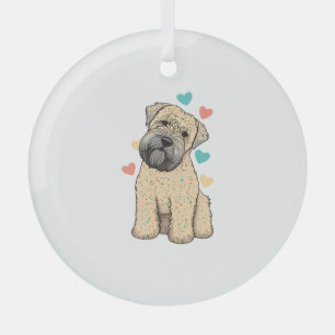 Adorno De Cristal Me Encanta Mi Corazón De Perro Tradicional De Llan