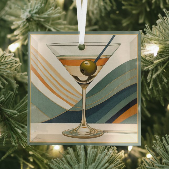 Adorno De Cristal Media Century Modern Martini Cocktail Hour (in situ)