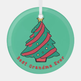 Adorno De Cristal Mejor Abuela de la Historia | Árbol de Navidad Ver