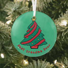 Adorno De Cristal Mejor Abuela de la Historia | Árbol de Navidad Ver