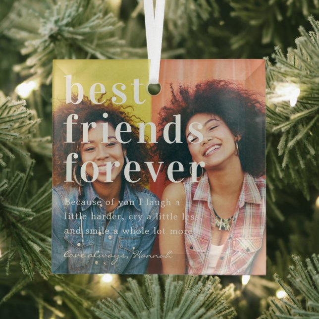 Adorno De Cristal Mejor Amigos para siempre | Oferta y regalo fotogr (in situ)