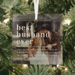 Adorno De Cristal Mejor esposo del mundo | Regalo de cita y foto