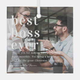 Adorno De Cristal Mejor Jefe de la Historia | Oferta y regalo fotogr