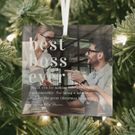 Adorno De Cristal Mejor Jefe de Todos los Tiempos | Regalo de Cita y