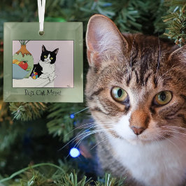 Adorno De Cristal Mejor Mamá de Gatos Gato Elegante de Esmoquin Día 