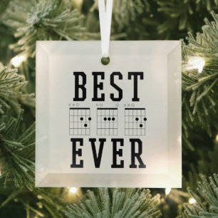 Adorno De Cristal Mejor padre de guitarra nunca Regalo del día del