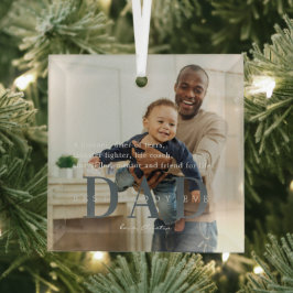 Adorno De Cristal Mejor Papá del Mundo | Regalo de Cita y Foto
