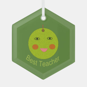 Adorno De Cristal Mejor profesor feliz Apple