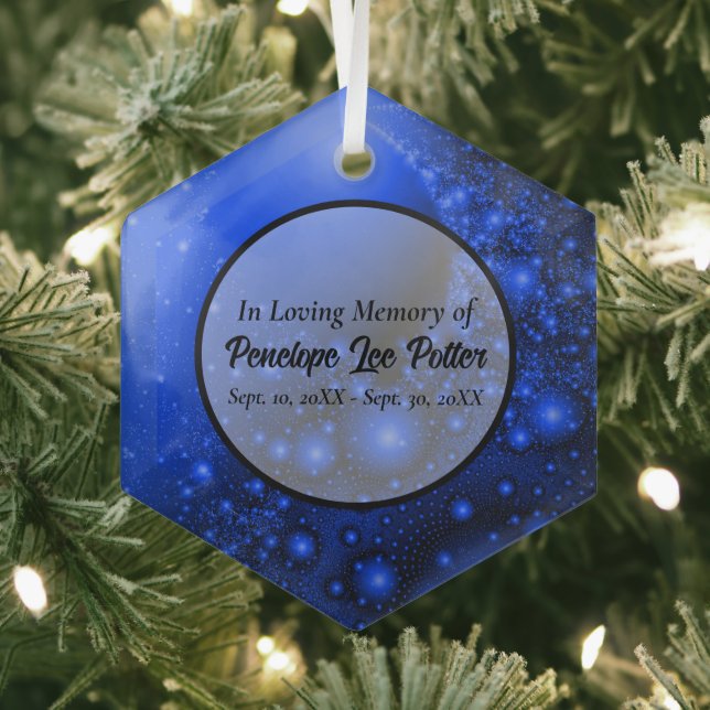 Adorno De Cristal Memorial de cobalto azul fractal Suncatcher (in situ)