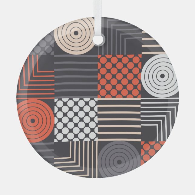 Adorno De Cristal Memphis Magic: Geometric Banner Fun (Anverso)