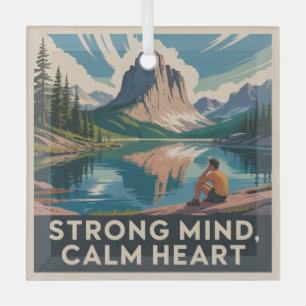 Adorno De Cristal Mente Fuerte, Corazón Tranquilo