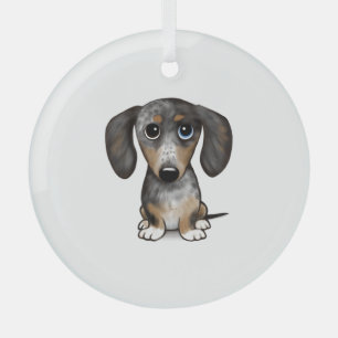 Adorno De Cristal Merle Dapple Dachshund Cute Wiener Dog