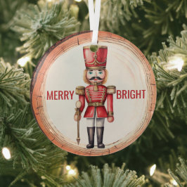 Adorno De Cristal Merry Bright Nutcracker Toy Soldier
