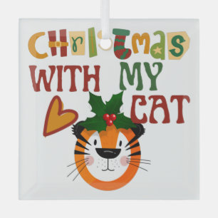 Adorno De Cristal MERRY CATMAS, Cute Cat Christmas Gift, X-mas cat  
