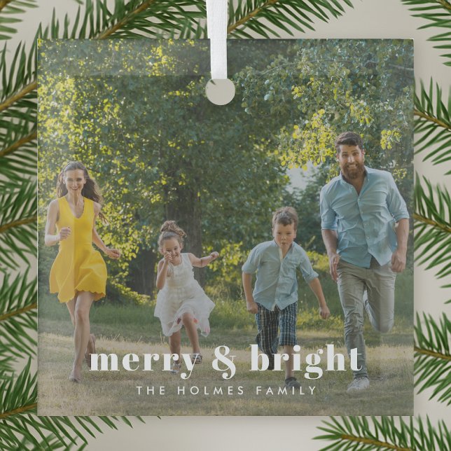 Adorno De Cristal Merry y Bright | Elegantes Navidades de fotografía (Subido por el creador)