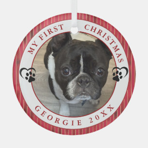 Adorno De Cristal Mi primera foto Mascota de Navidad
