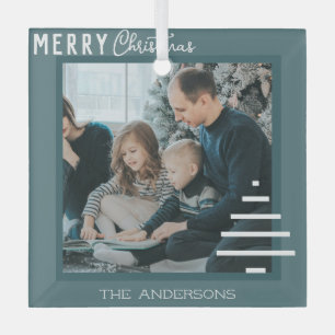 Adorno De Cristal Minimalista moderno Feliz Navidad Pino Verde Árbol