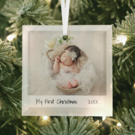 Adorno De Cristal Minimalista moderno primer bebé de Navidad