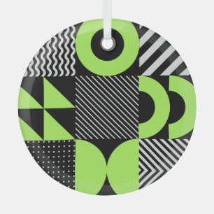 Adorno De Cristal Mínimo geométrico, patrón vintage escandinavo