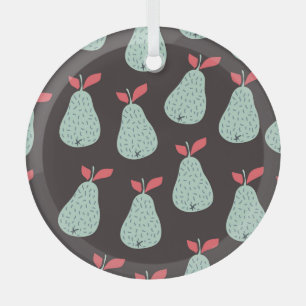 Adorno De Cristal Mint Pears: Textura sin soldadura vintage
