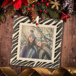 Adorno De Cristal Moda corta foto Navidades Personalizados de Cebra 