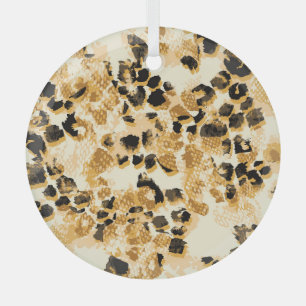 Adorno De Cristal Moda Leopard: Elegancia de patrones de época.