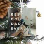 Adorno De Cristal Moderna foto de un mejor perro Personalizado<br><div class="desc">El mejor perro del mundo Personalizado de la historia de la Navidad. Un regalo perfecto para los amantes del perro durante la temporada festiva.</div>