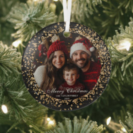 Adorno De Cristal Moderna y elegante foto de familia de Navidades Pu