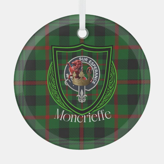 Adorno De Cristal Moncrieffe Scottish Clan Tartan & Crest (Anverso)