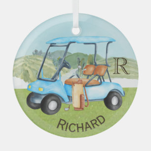 Adorno De Cristal Monograma de clubes de carrito de personalizados