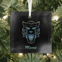 Monograma de silueta de tigre azul degradado