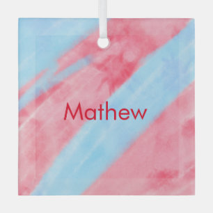 Adorno De Cristal monograma simple de letra inicial añada su nombre 