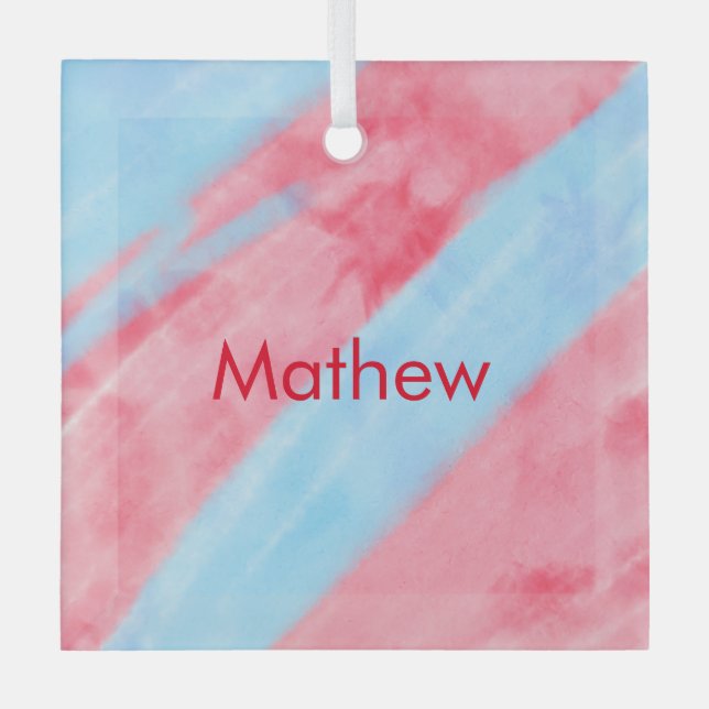 Adorno De Cristal monograma simple de letra inicial añada su nombre  (Anverso)