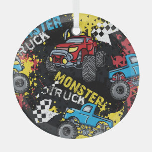 Adorno De Cristal Monster Car: Resumen del patrón infantil