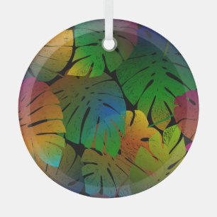 Adorno De Cristal Monstera exótica: La palma deja la cosecha