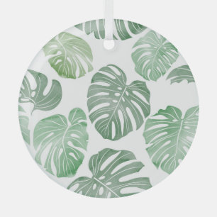 Adorno De Cristal Monstruo acuarela, fondo de pantalla tropical sin 