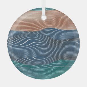 Adorno De Cristal Montañas paisajísticas naturales: patrón sin fisur