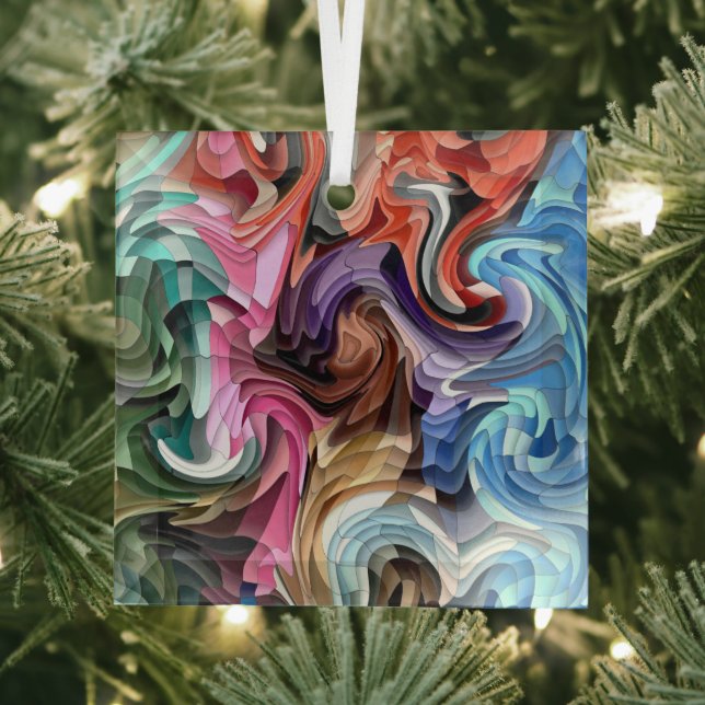 Adorno De Cristal Mosaic Suncatcher con mosaico de diseño fluido de  (in situ)