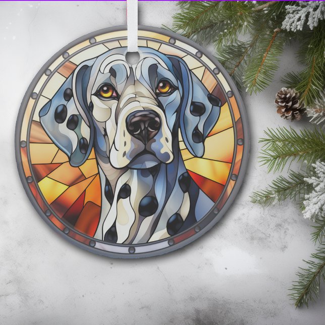 Adorno De Cristal Mosaico de perro de Dalmacia manchado (Subido por el creador)