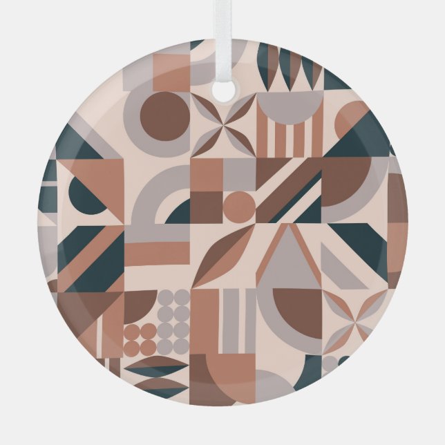 Adorno De Cristal Mosaico geométrico colorido, fondo abstracto. (Anverso)