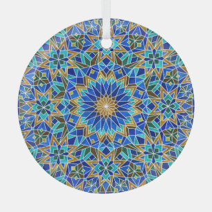 Adorno De Cristal Mosaico Marroquí: Diseño árabe sin foco
