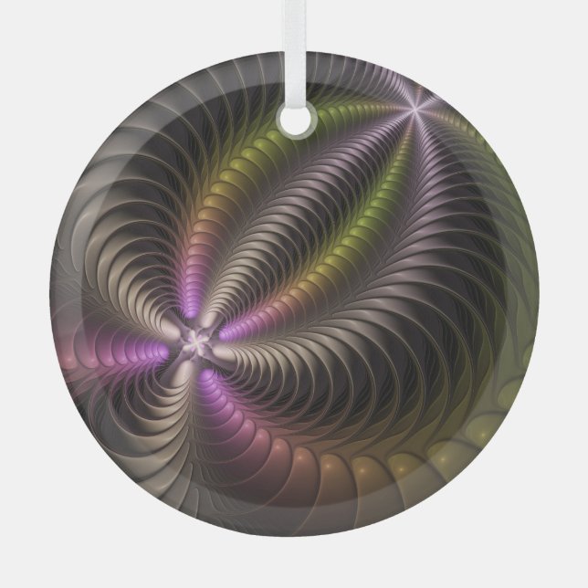 Adorno De Cristal Movimiento poderoso Abstracto de arte fractal colo (Anverso)