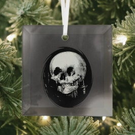 Adorno De Cristal Mujer con reflejo de cráneo de Halloween en el esp