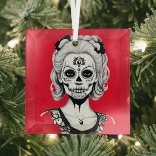 ADORNO DE CRISTAL MUJER DE LA CALAVERA