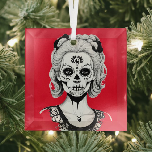 ADORNO DE CRISTAL MUJER DE LA CALAVERA (in situ)